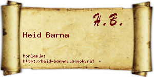 Heid Barna névjegykártya