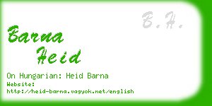 barna heid business card